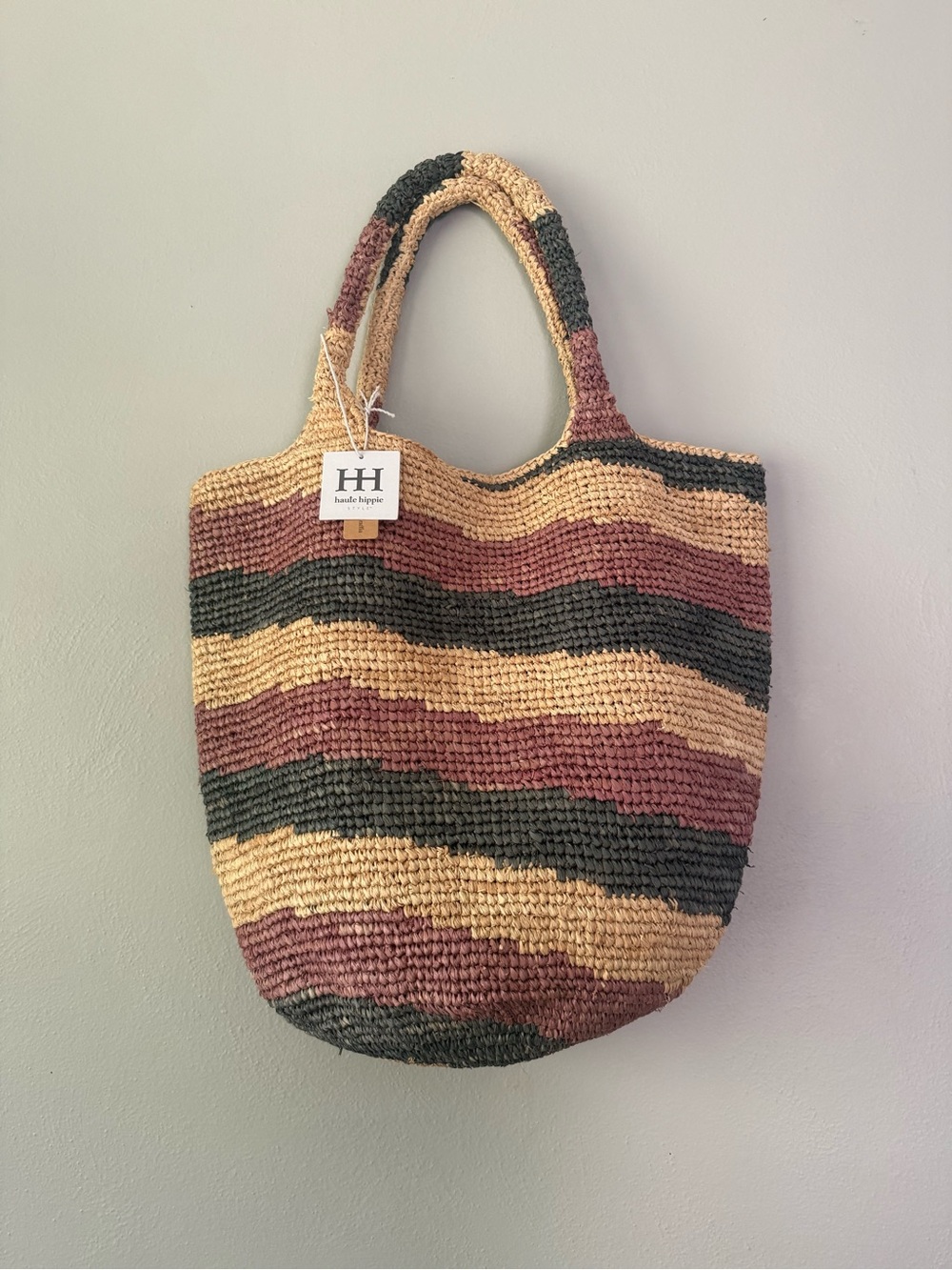 Haute Hippie Striped Crochet Tote XL